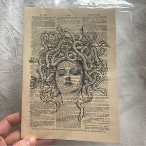 Medusa Book Page Art Print